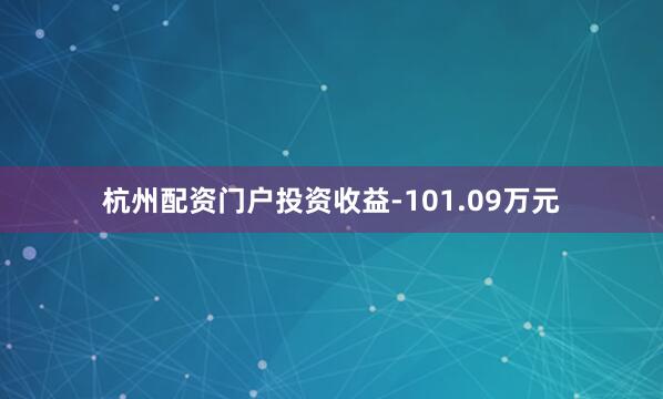 杭州配资门户投资收益-101.09万元